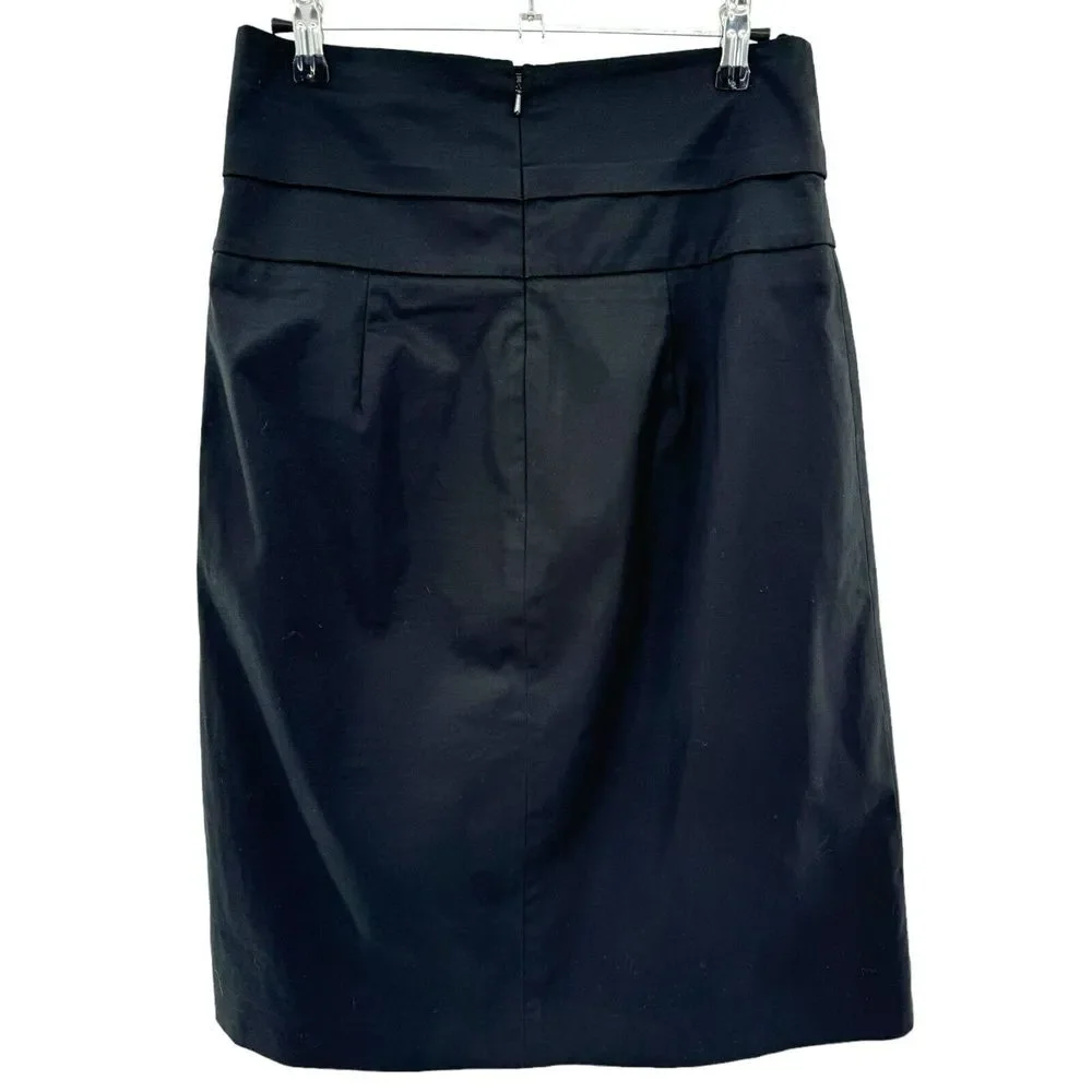 CLUB MONACO Black Knee Length Pencil Skirt Size 6 Capsule Wardrobe Classic  Work